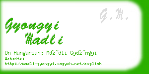 gyongyi madli business card